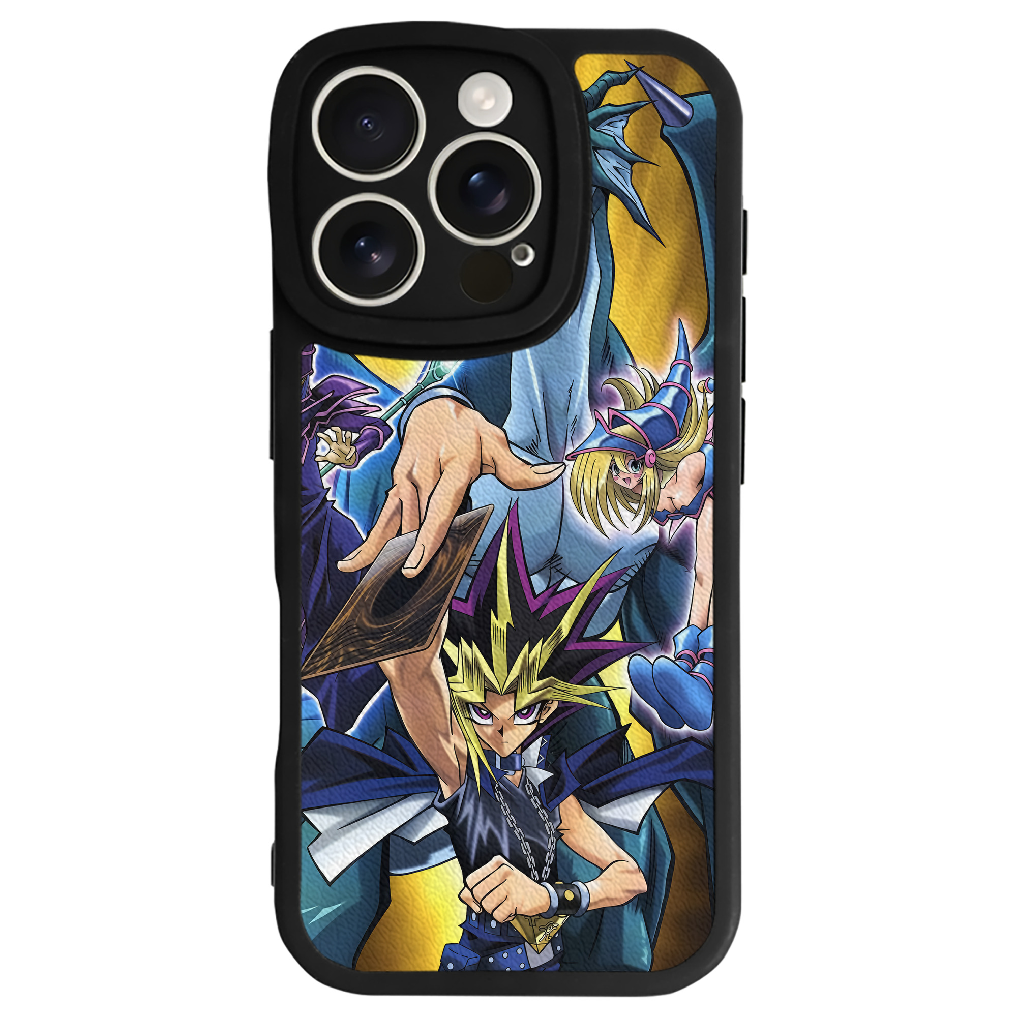 （画像用） 遊☆戯☆王 Yu-Gi-Oh! 【iPhone 16シリーズ対応】シリコンスマホケース（レザー調） 材質：シリコン